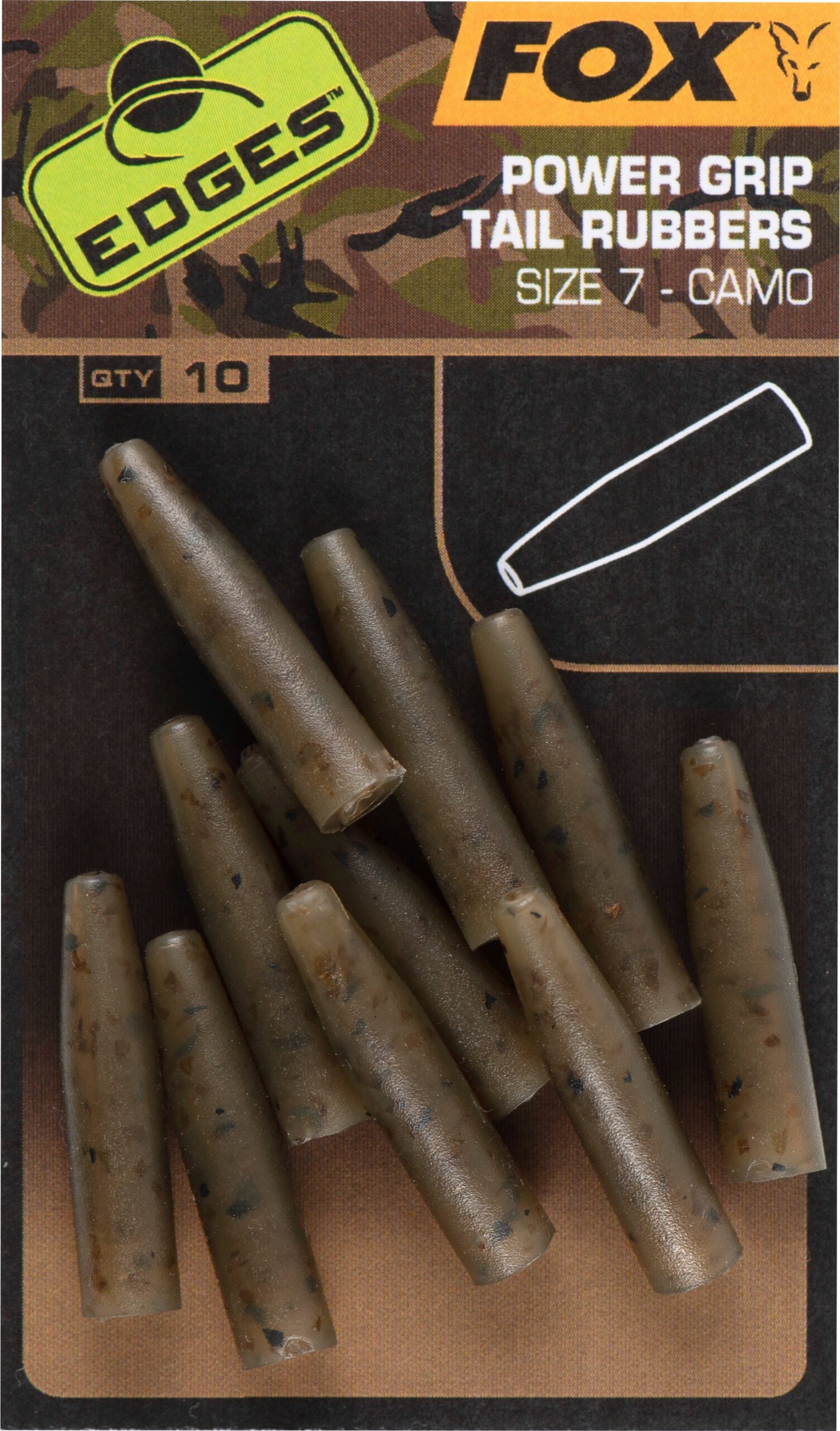 Edges Camo PowerGrip гумени опашки Размер 7 10 бр.