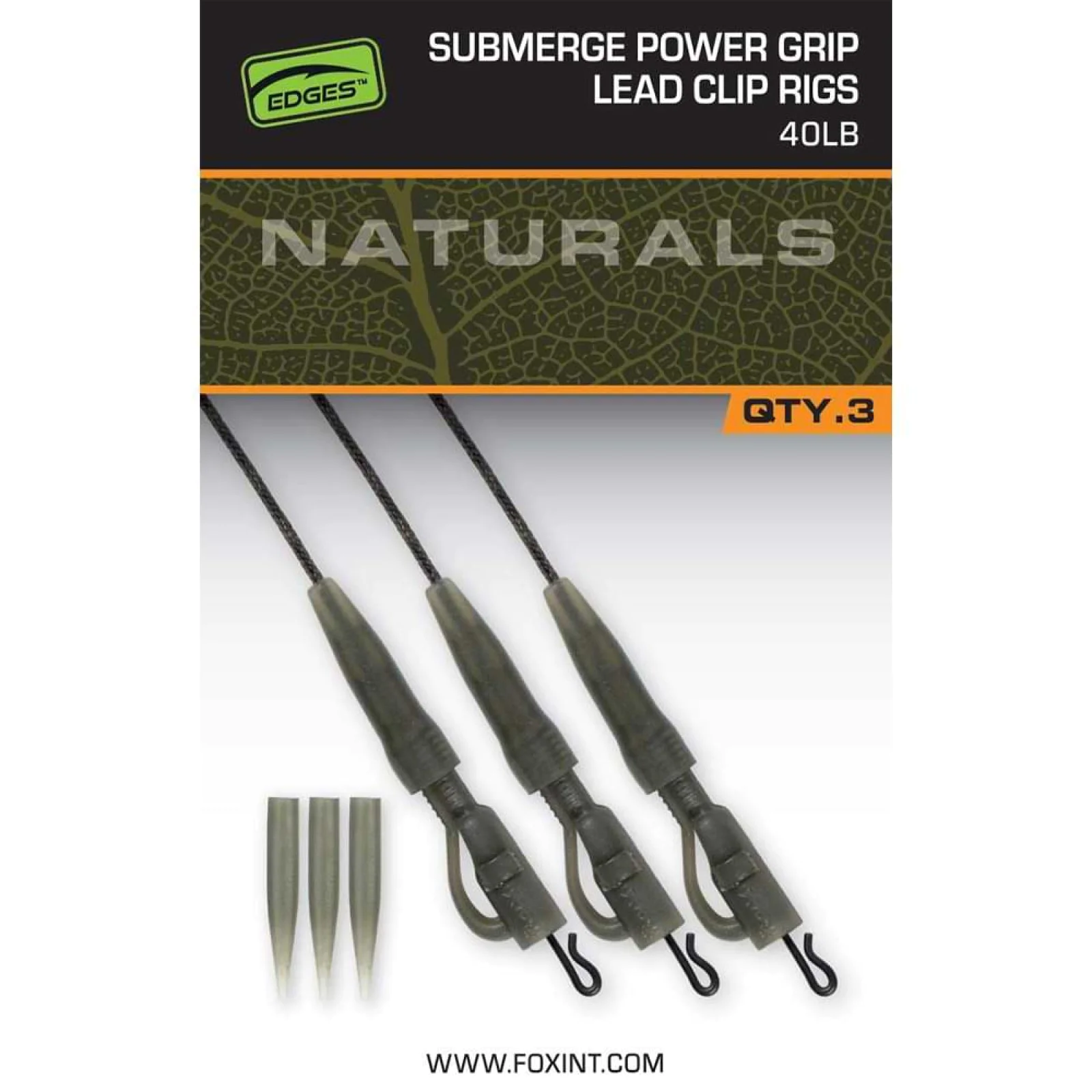 Шаранджийски монтаж FOX Naturals Submerge Power Grip Lead Clip 40lb