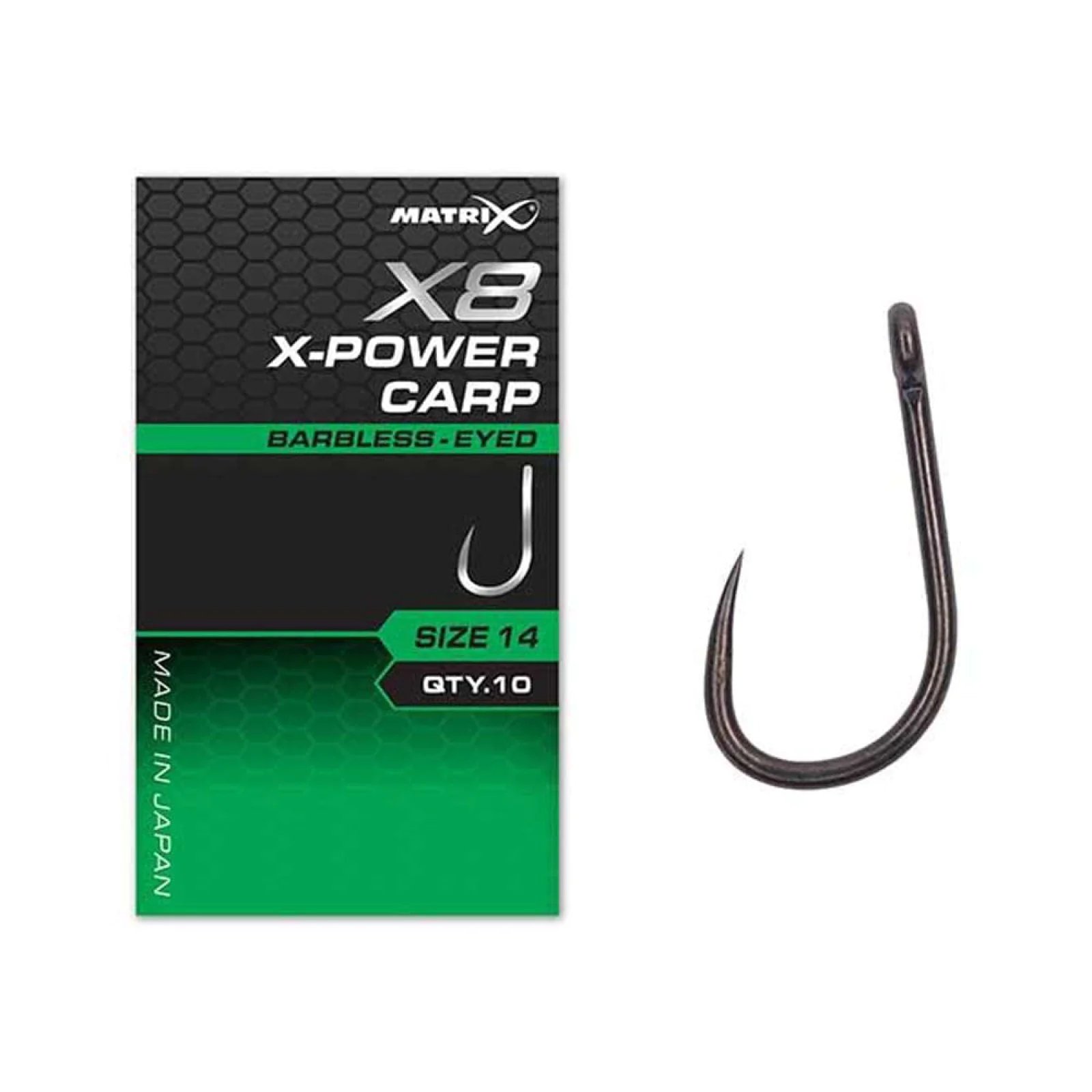 Куки MATRIX X8 X-Power Carp Barbless Eyed №12