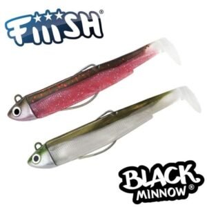Силиконови примамки FIIISH Black Minnow No1 Double Combo - 7 cm, 4.5g - Pink/Kaki